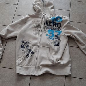 Cream aeropostale zip up hoodie